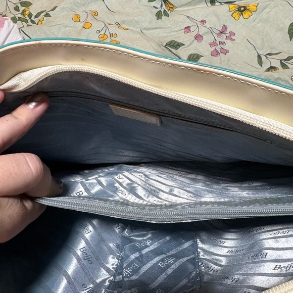 Beijo Turquoise and Cream Tote Bag - Picture 5 of 5